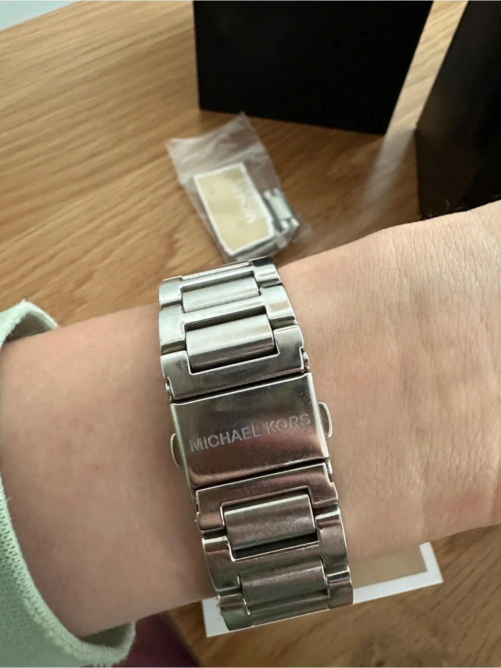 Michael Kors Men’s Silver Stainless Steel Watch with White Dial